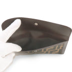 Fendi Zucca Pattern Bifold Wallet Canvas Leather Brown — view 7