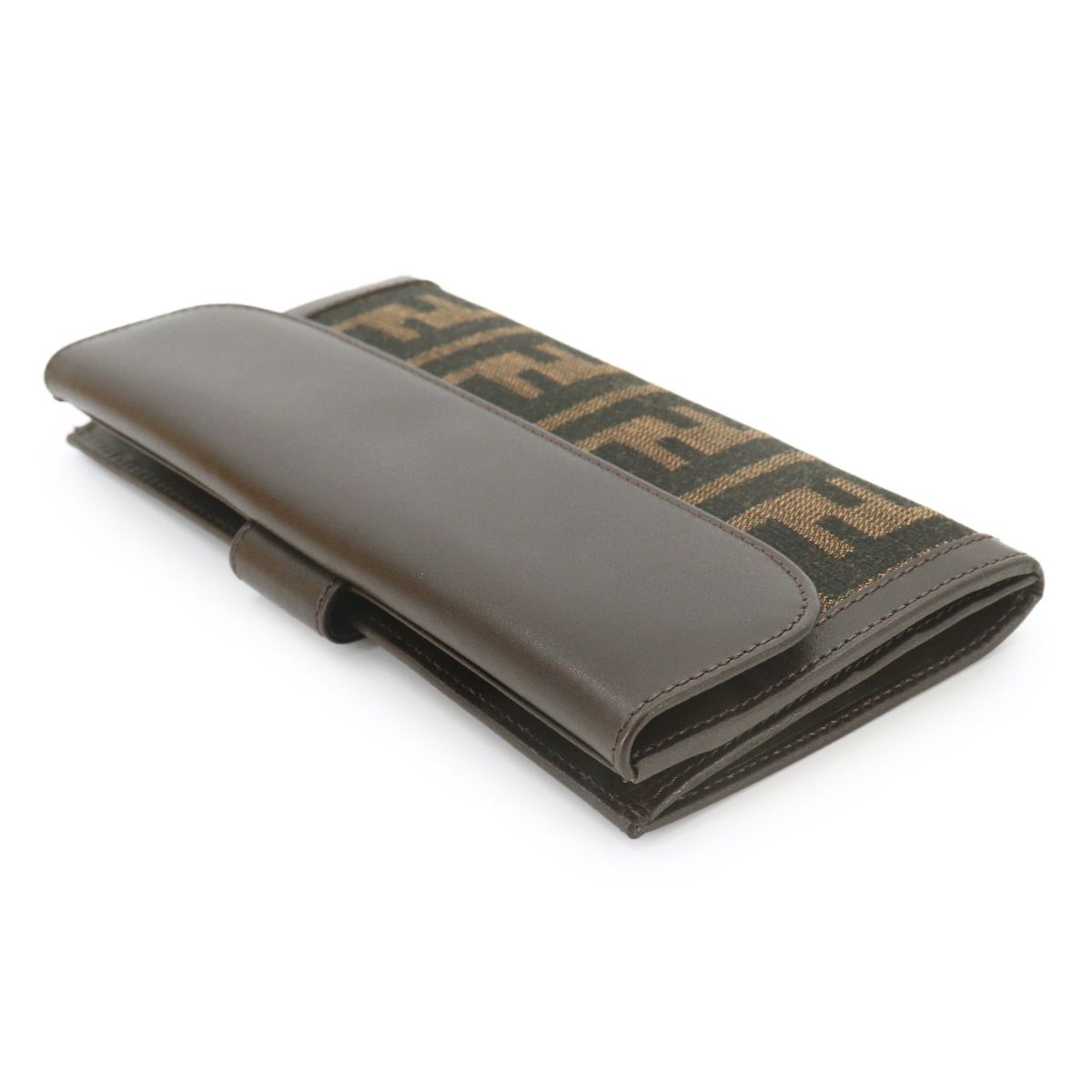 Fendi Zucca Pattern Bifold Wallet Canvas Leather Brown — view 5