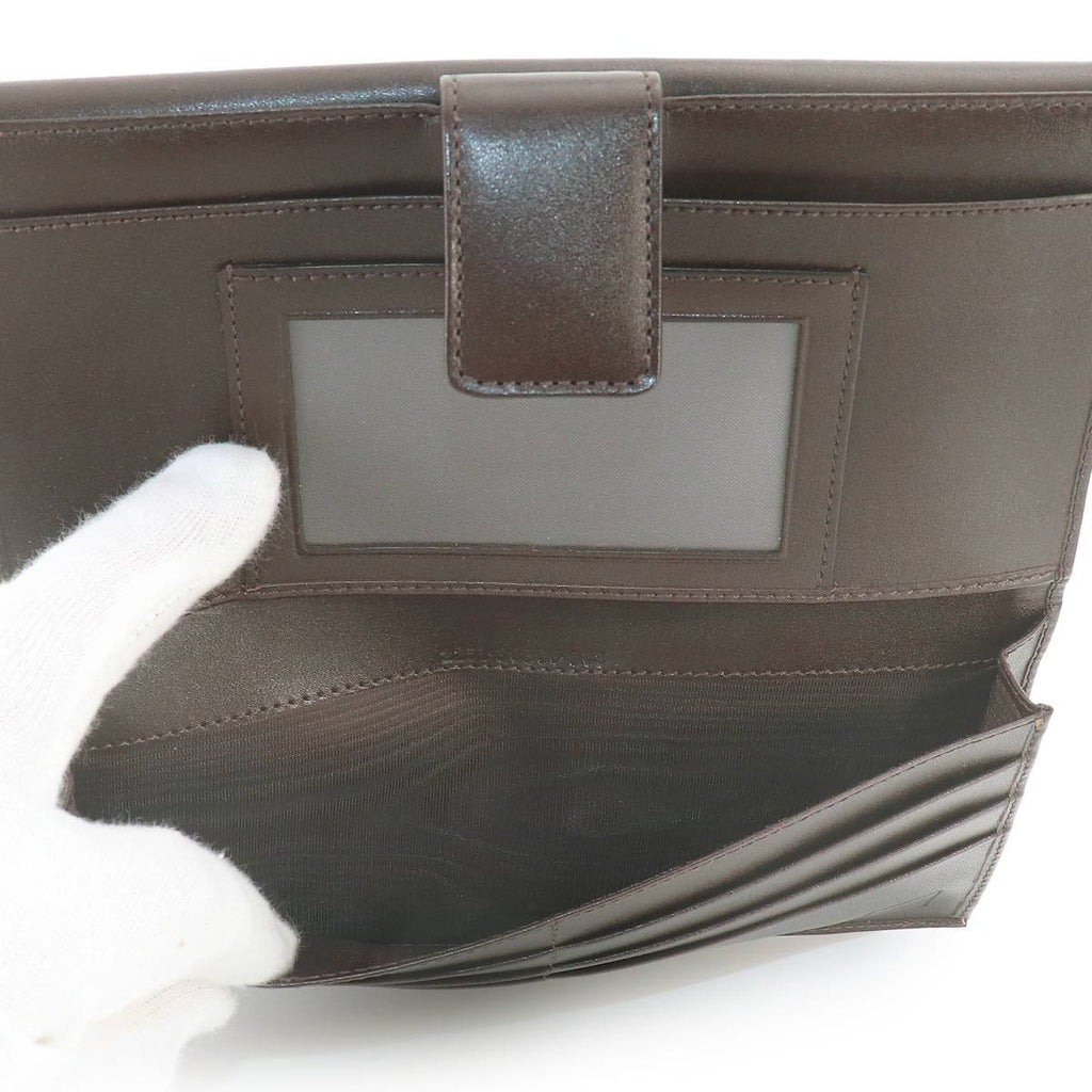Fendi Zucca Pattern Bifold Wallet Canvas Leather Brown — view 9