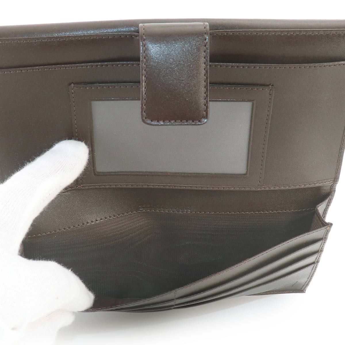 Fendi Zucca Pattern Bifold Wallet Canvas Leather Brown — view 9