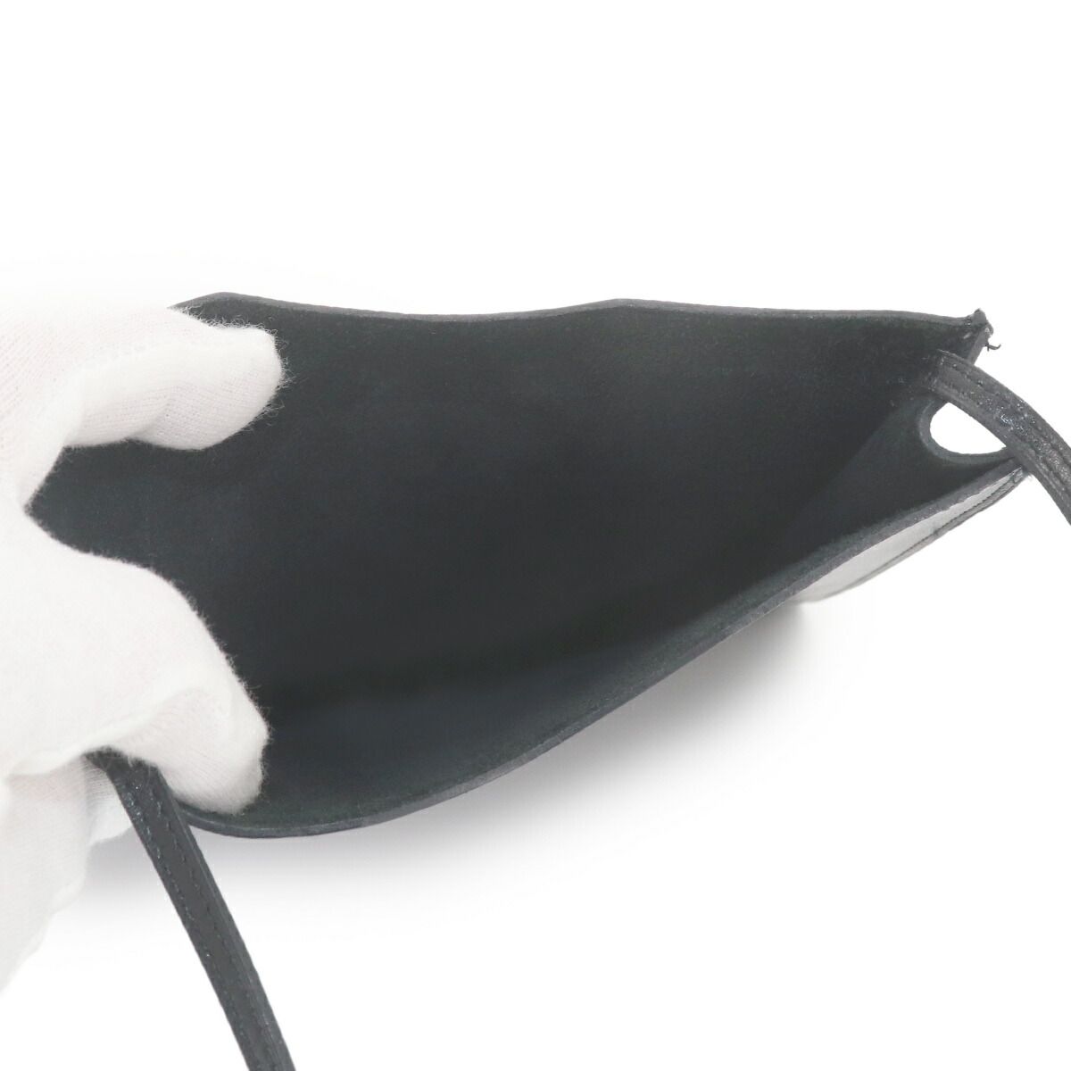 Hermes Onimetou Shoulder Bag Pochette Box Calf Black Onimaitou — view 6