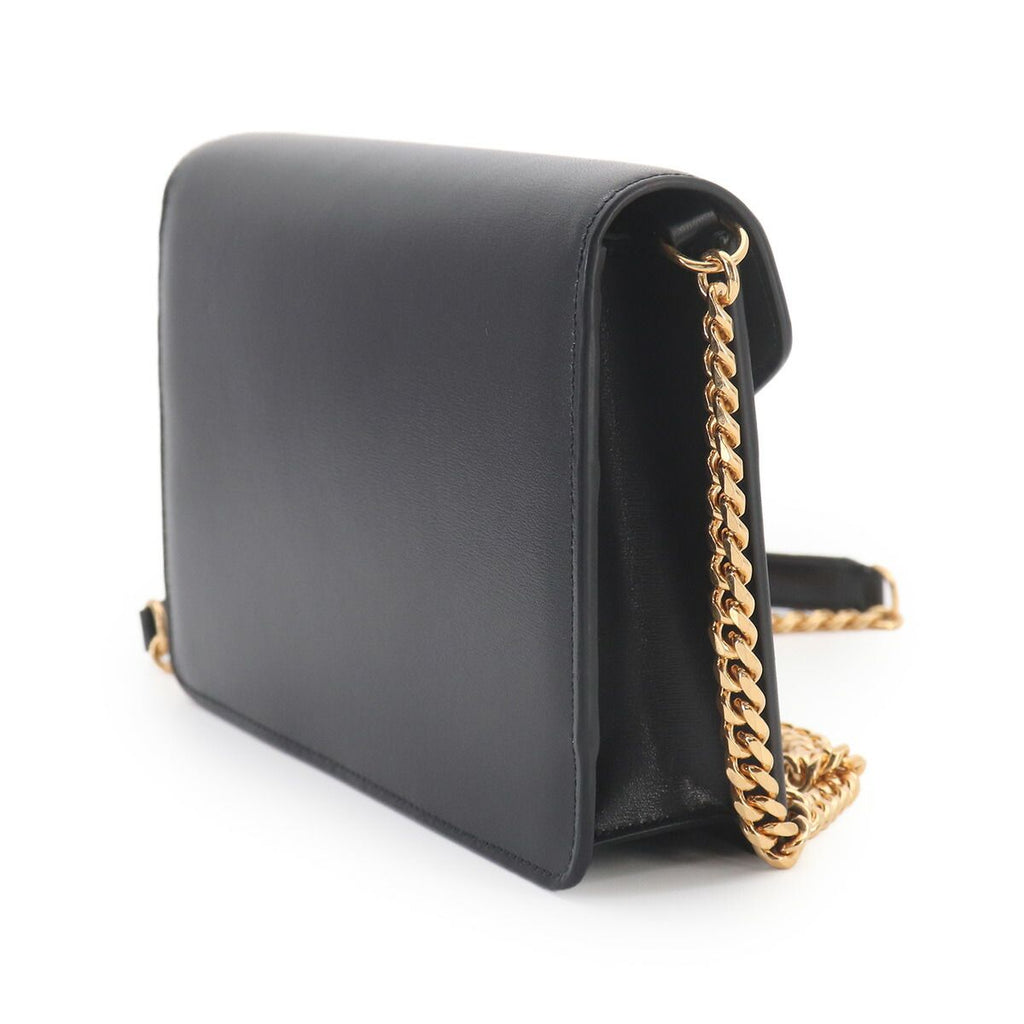 Celine Margo Triomphe Chain Wallet Leather Black Gold Shoulder — view 4