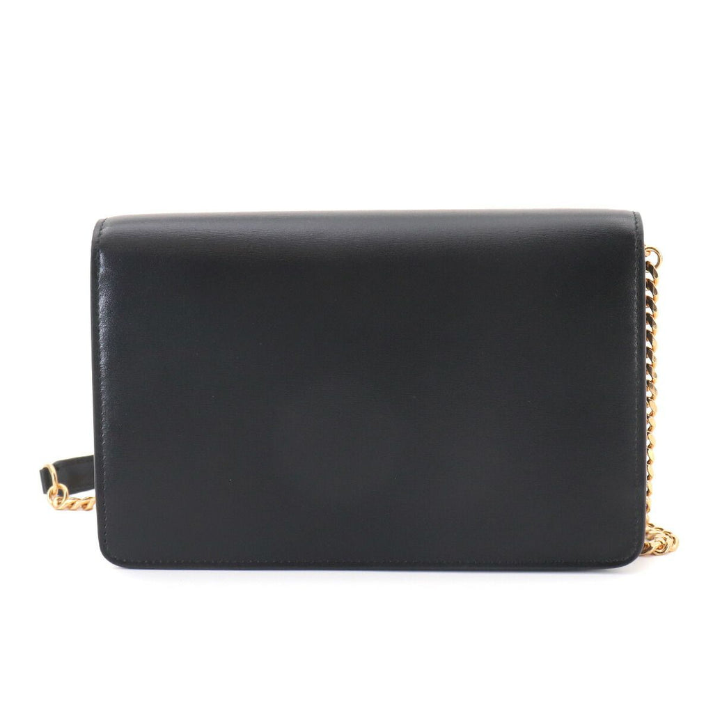 Celine Margo Triomphe Chain Wallet Leather Black Gold Shoulder — view 3
