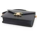 Celine Margo Triomphe Chain Wallet Leather Black Gold Shoulder — view 5