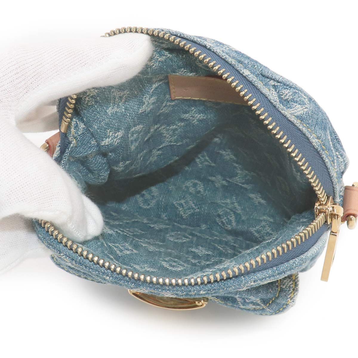 Louis Vuitton LV Remix Pochette Fairfax Shoulder Bag Monogram Denim Blue — view 7