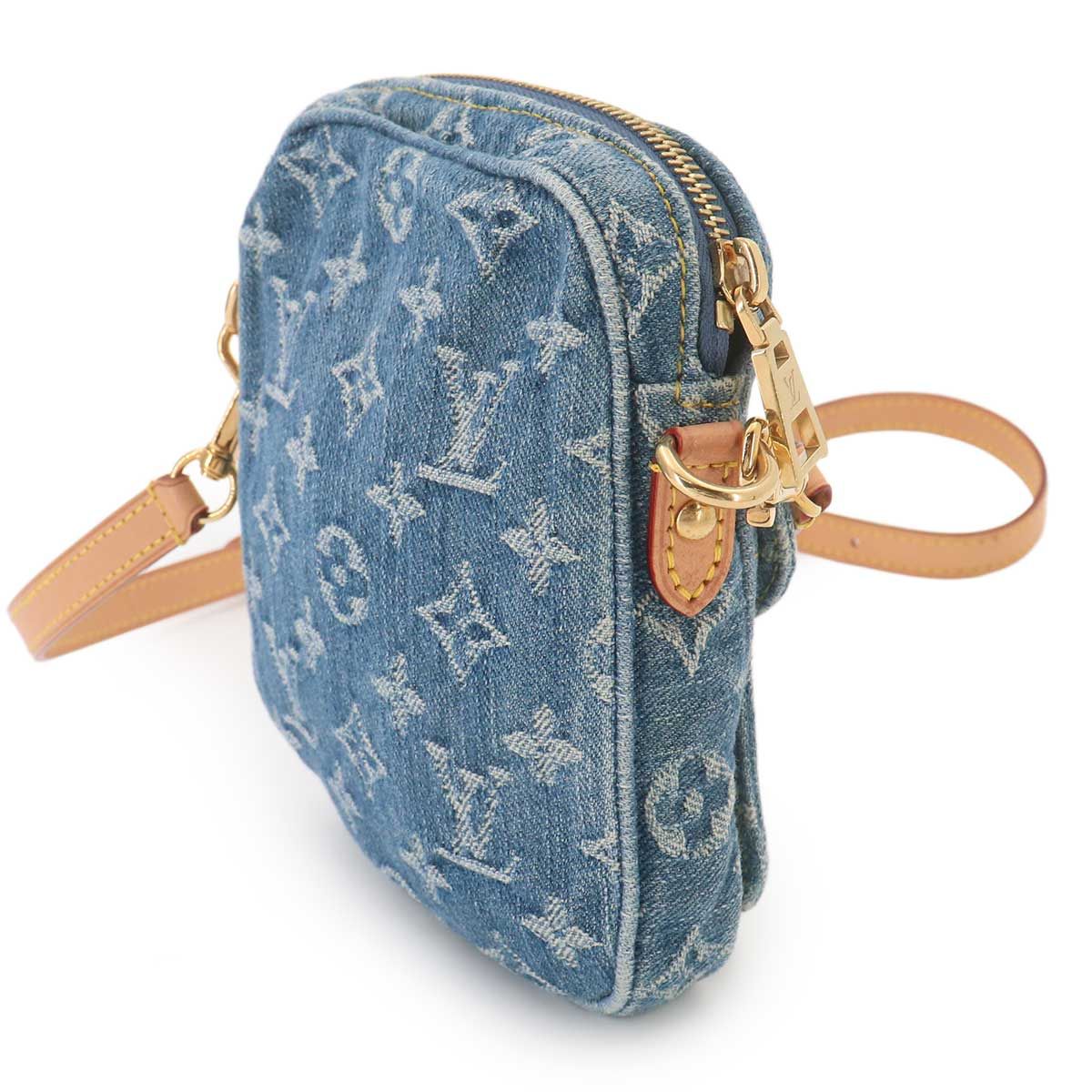 Louis Vuitton LV Remix Pochette Fairfax Shoulder Bag Monogram Denim Blue — view 4
