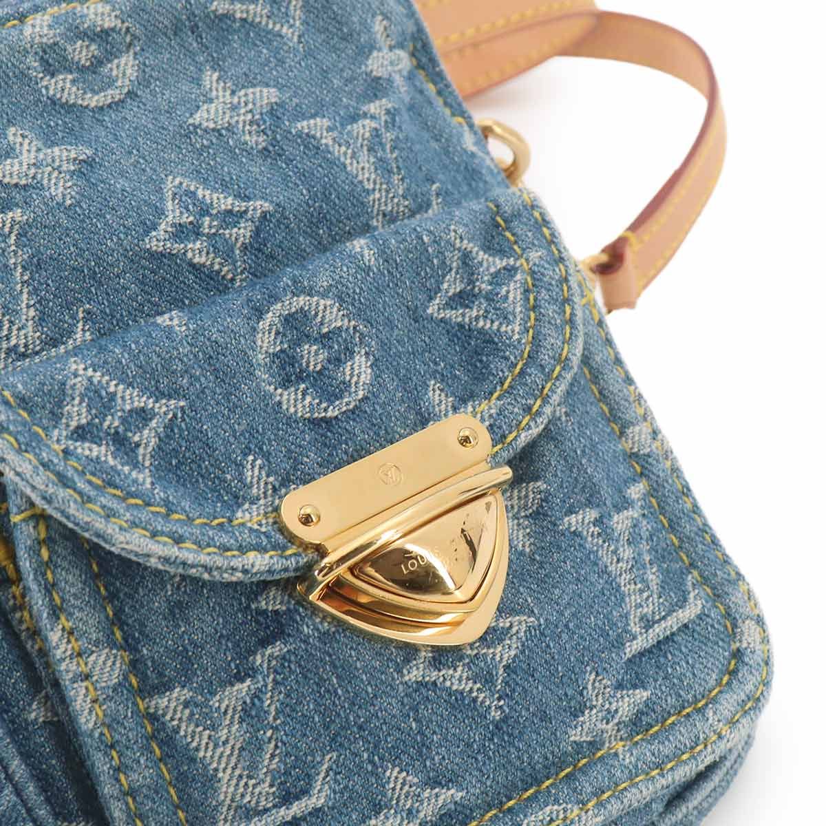 Louis Vuitton LV Remix Pochette Fairfax Shoulder Bag Monogram Denim Blue — view 9