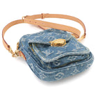 Louis Vuitton LV Remix Pochette Fairfax Shoulder Bag Monogram Denim Blue — view 5