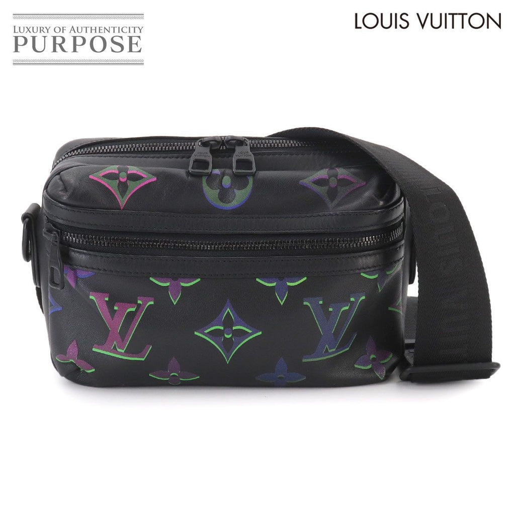 Louis Vuitton Comet Messenger Shoulder Bag Leather Black Multicolor