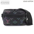 Louis Vuitton Comet Messenger Shoulder Bag Leather Black Multicolor