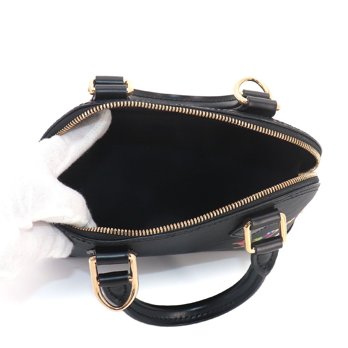 Louis Vuitton LV Takashi Murakami Epi Alma BB 2-Way Bag Black — view 7