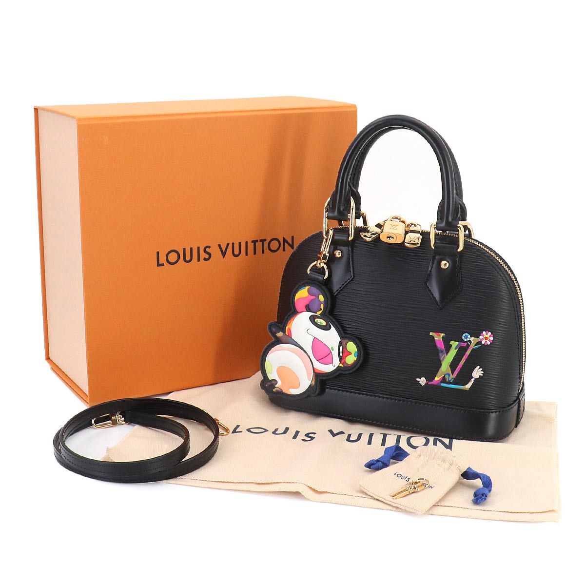 Louis Vuitton LV Takashi Murakami Epi Alma BB 2-Way Bag Black — view 2