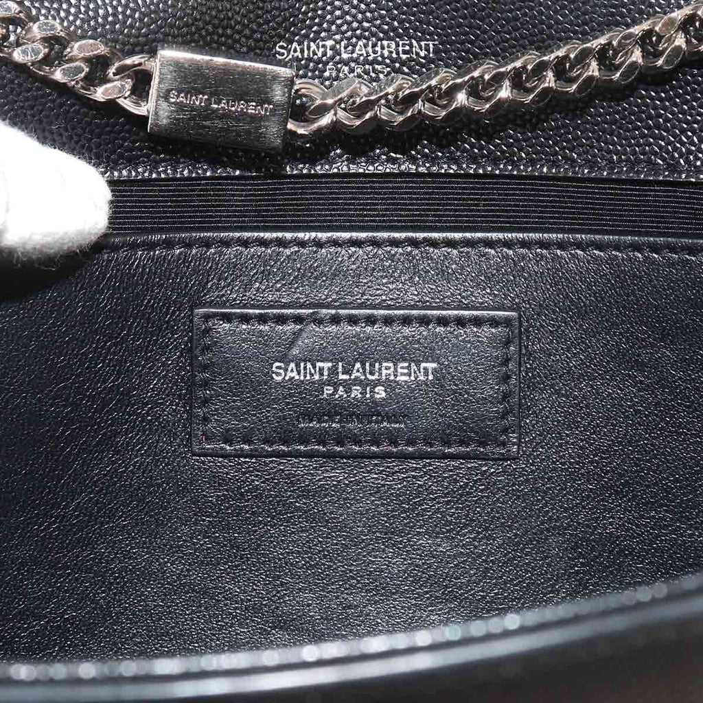 Saint Laurent Kate Chain Shoulder Bag Leather Black Medium — view 8