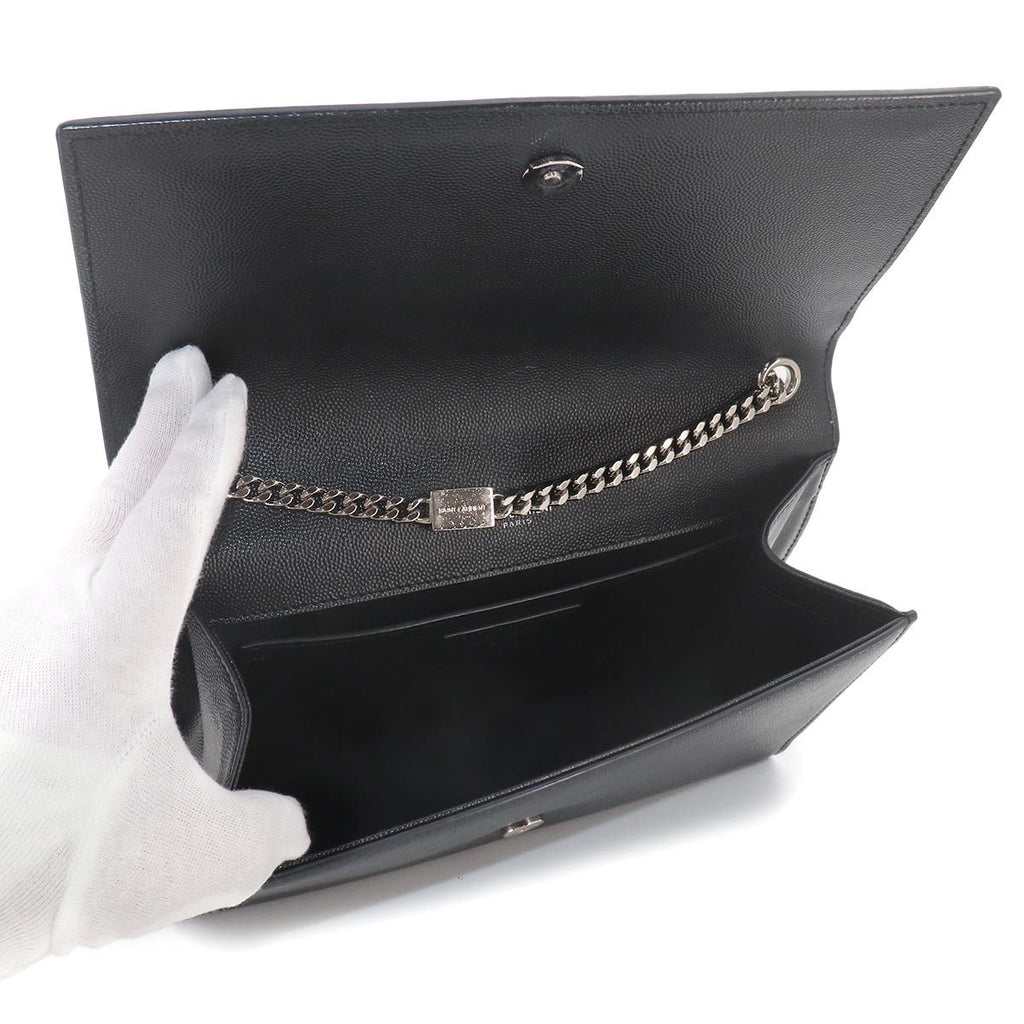 Saint Laurent Kate Chain Shoulder Bag Leather Black Medium — view 6