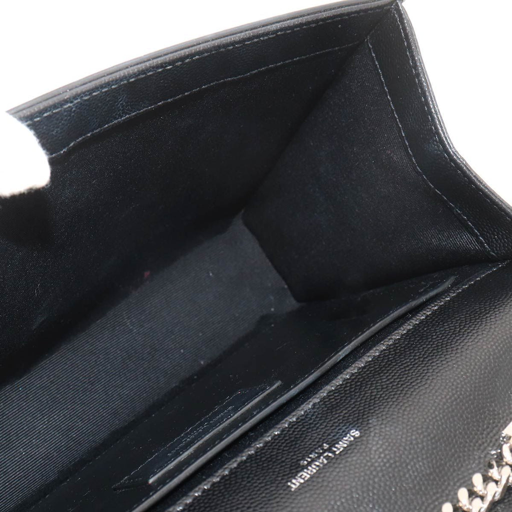Saint Laurent Kate Chain Shoulder Bag Leather Black Medium — view 7