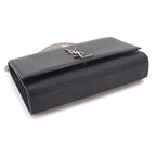 Saint Laurent Kate Chain Shoulder Bag Leather Black Medium — view 4