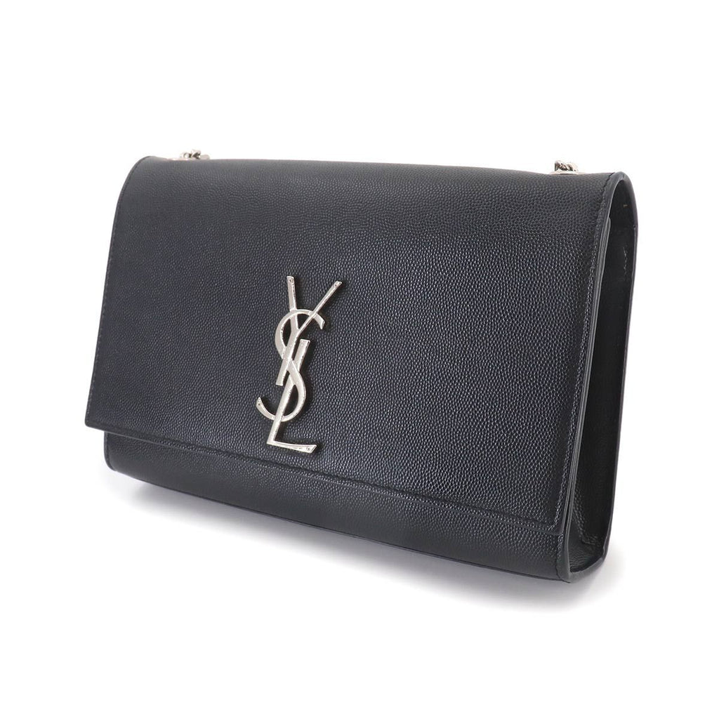 Saint Laurent Kate Chain Shoulder Bag Leather Black Medium — view 9