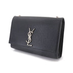 Saint Laurent Kate Chain Shoulder Bag Leather Black Medium — view 9