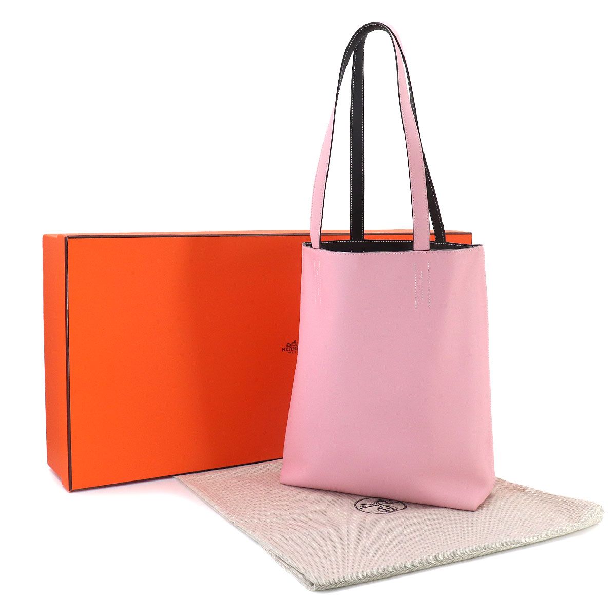 Hermes Neo Double Sens 35 Reversible Tote Swift Ebene Rose Sakura — view 2