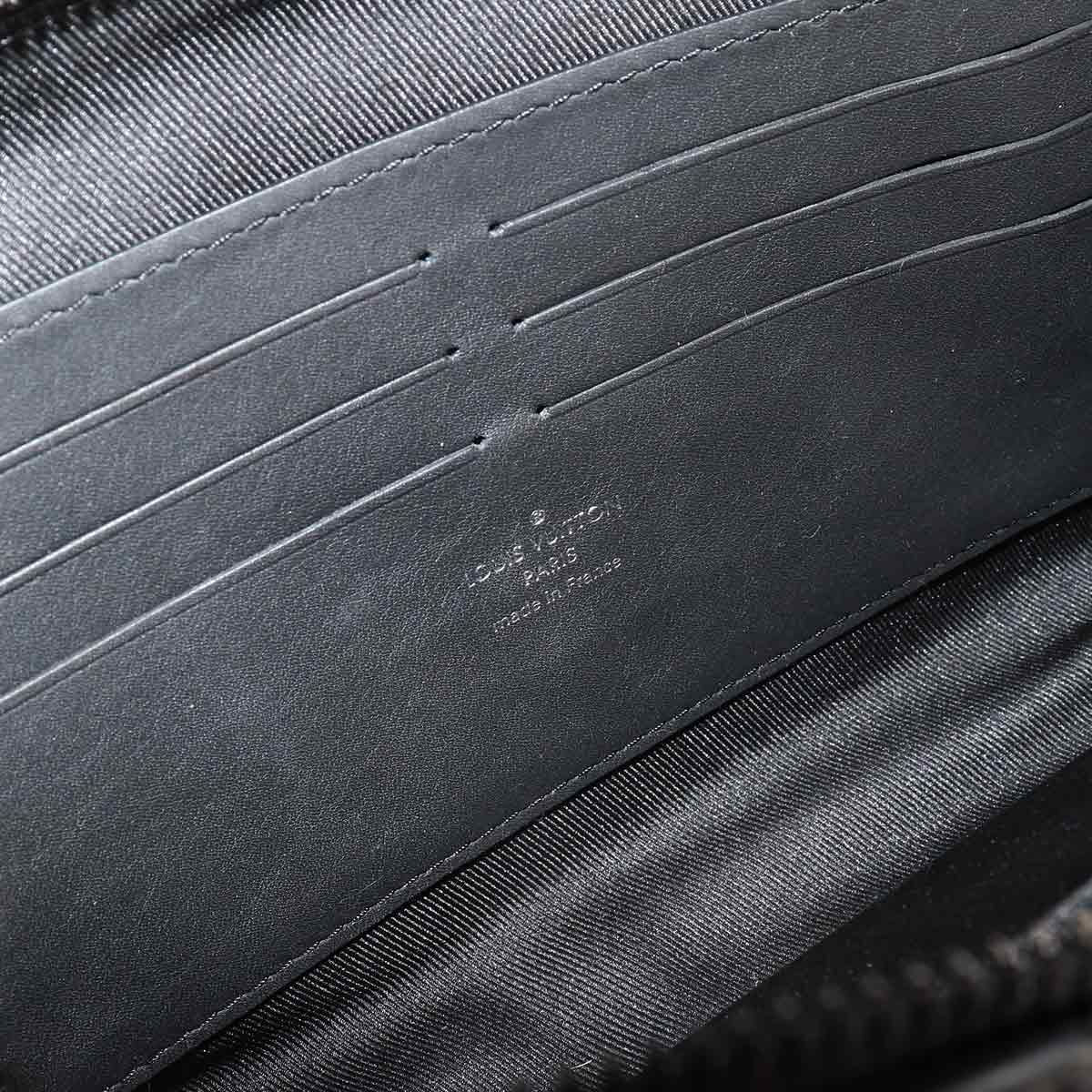 Louis Vuitton Monogram Taurillon Soft Trunk Wallet Shoulder Bag Black — view 7
