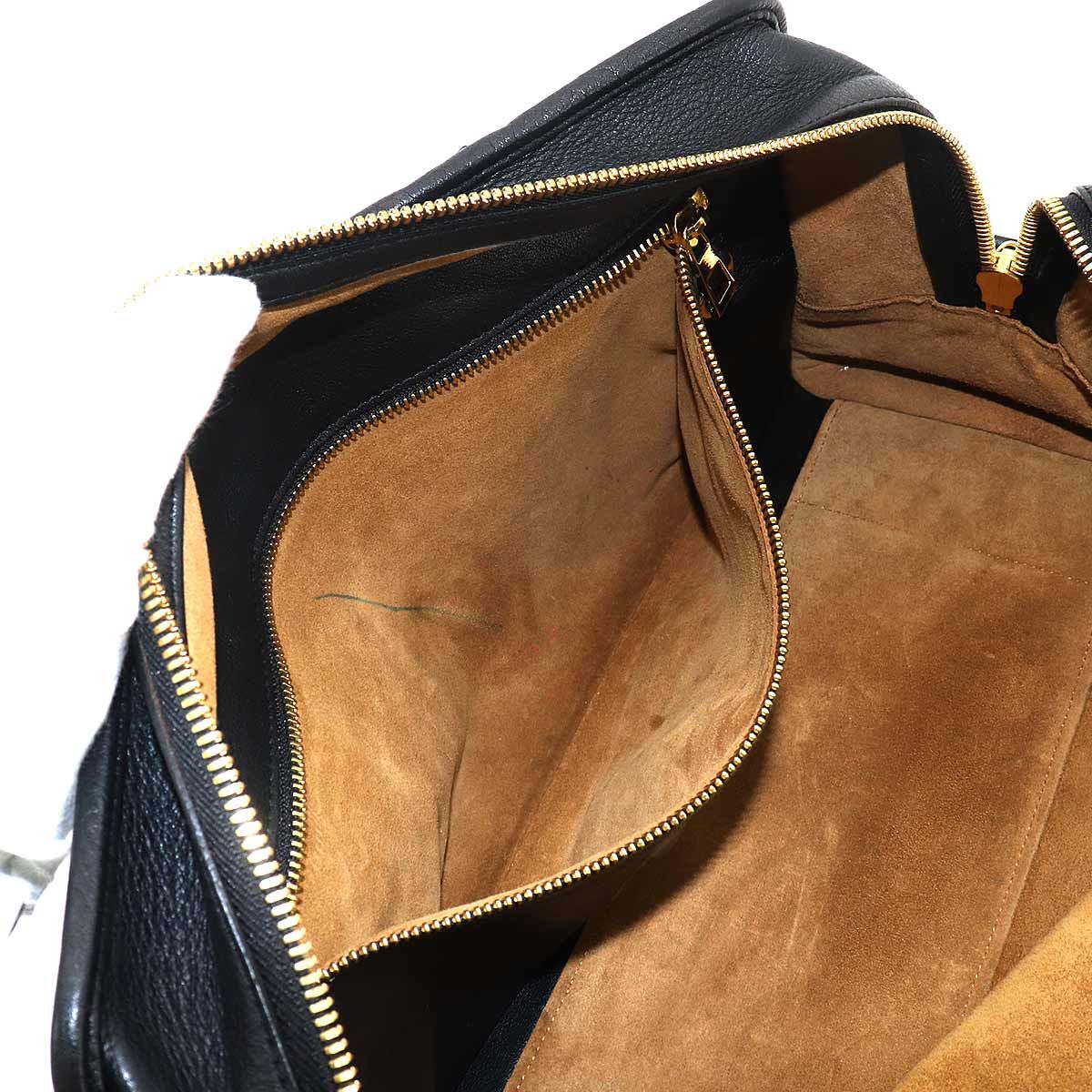 Loewe Amazona 36 Hand Bag Leather Black Gold Anagram — view 7