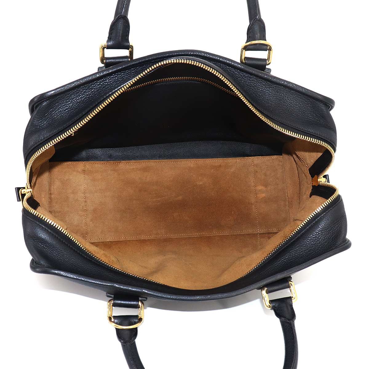 Loewe Amazona 36 Hand Bag Leather Black Gold Anagram — view 6