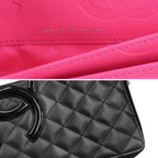 Chanel Cambon Line Zip Around Wallet Calfskin Enamel Black — view 9