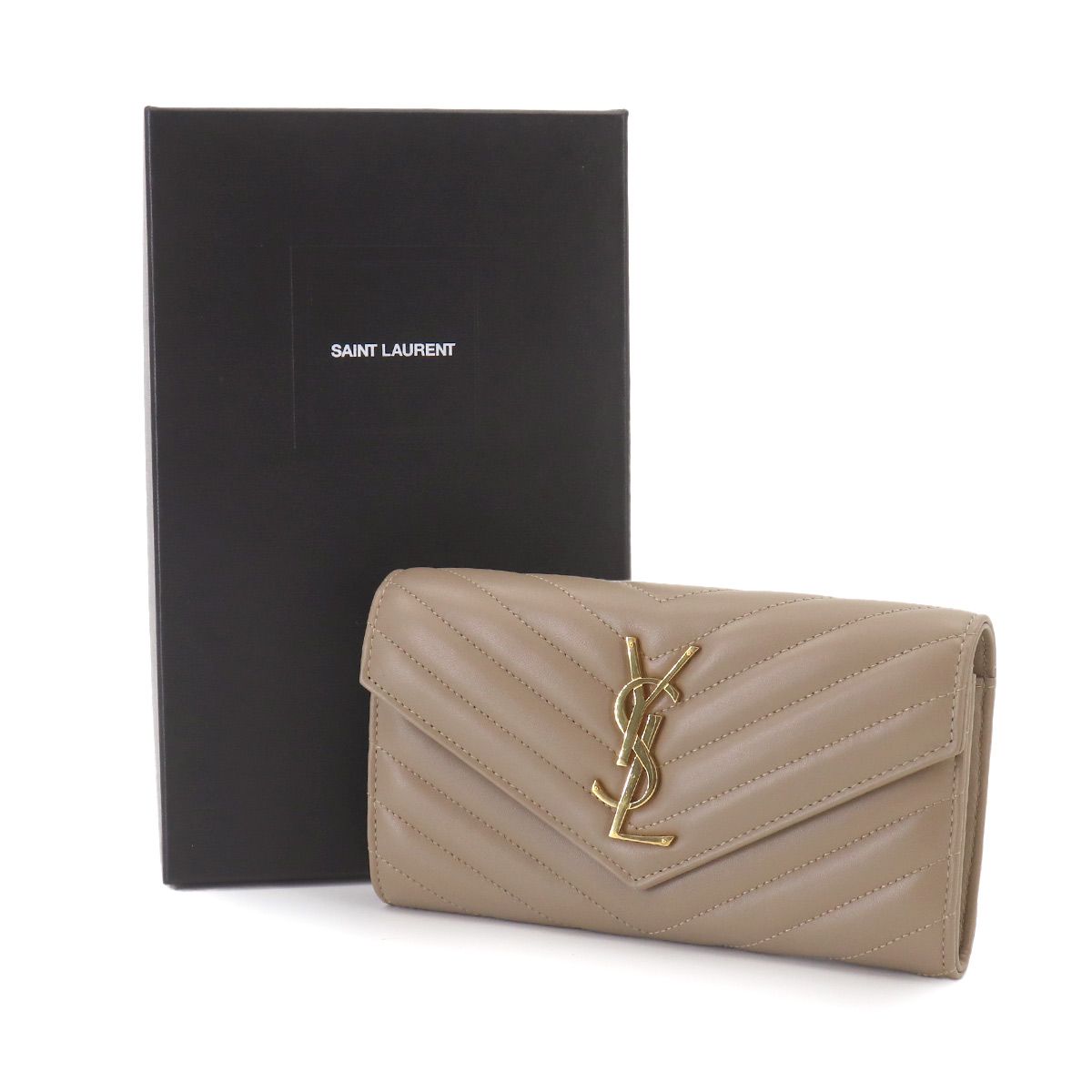 Saint Laurent Paris Monogram Large Flap Wallet Bifold Leather — view 2