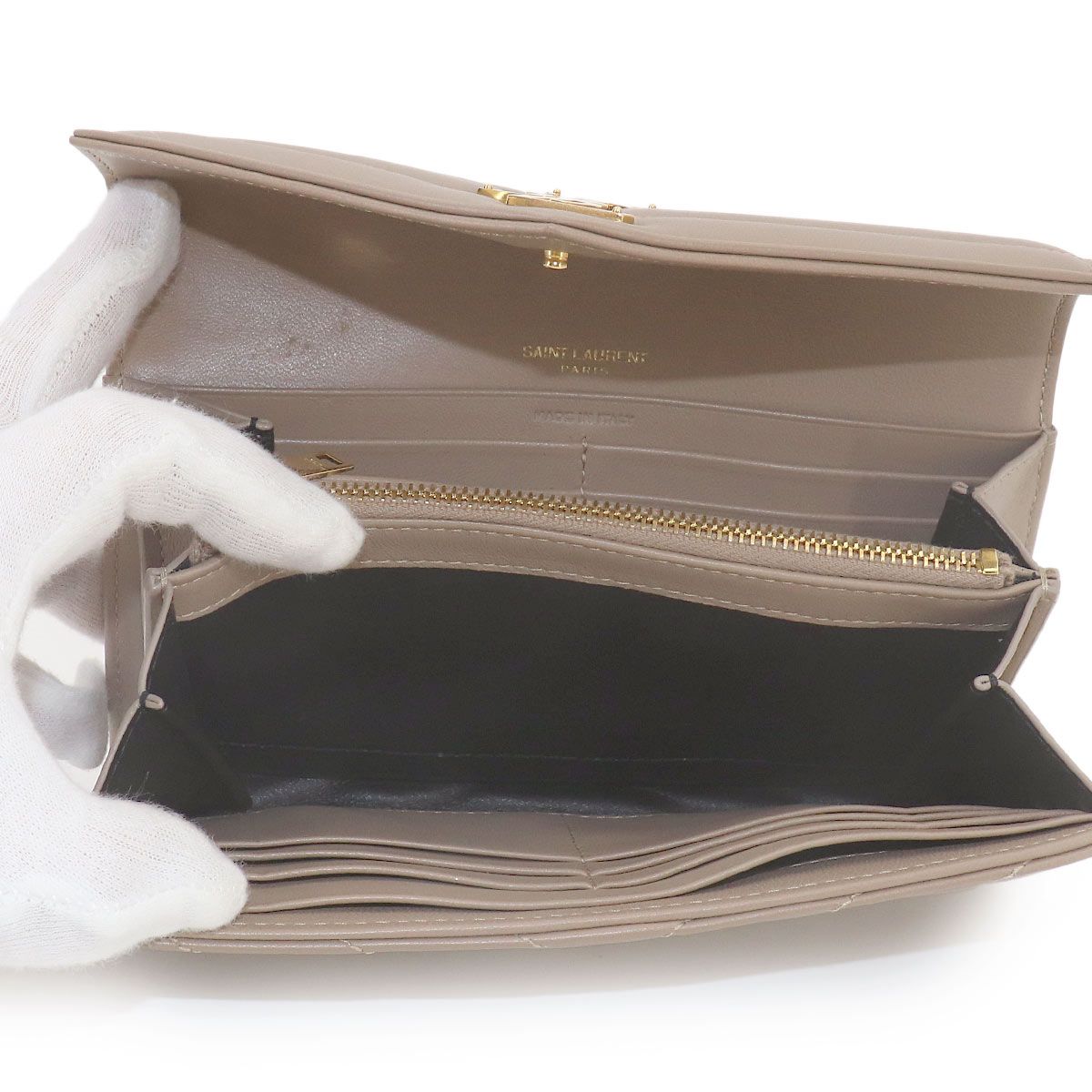 Saint Laurent Paris Monogram Large Flap Wallet Bifold Leather — view 7