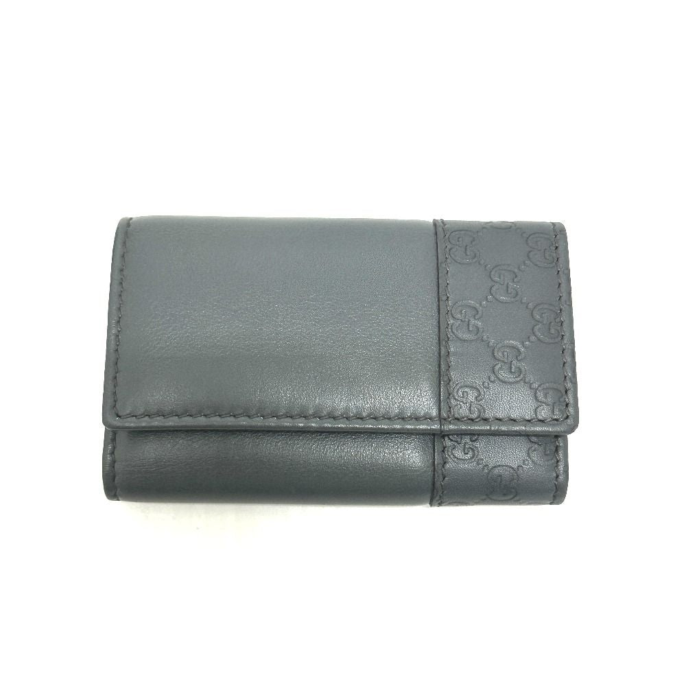 Gucci Key Case Guccissima Leather Gray Key Holder