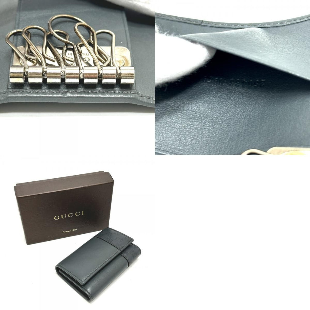 Gucci Key Case Guccissima Leather Gray Key Holder — view 9