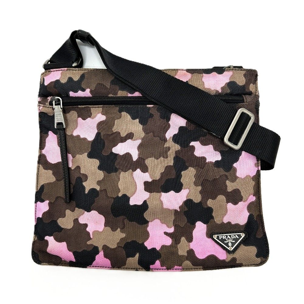 Prada Shoulder Bag Camouflage Canvas Multicolor