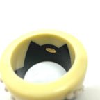 Chanel Ring CC Logo Bicolor Pearl Plastic White Black — view 7