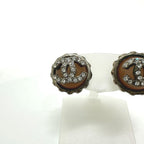 Chanel Earrings 02c Rhinestone CC Logo Metal Pink Silver — view 5
