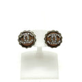 Chanel Earrings 02c Rhinestone CC Logo Metal Pink Silver