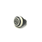Chanel Ring CC Logo Plastic Black White