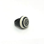 Chanel Ring CC Logo Plastic Black White — view 2