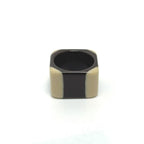 Chanel Ring CC Logo Square Plastic Black White — view 3