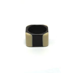 Chanel Ring CC Logo Square Plastic Black White — view 2