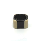 Chanel Ring CC Logo Square Plastic Black White — view 4