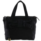 Prada Logo Ribbon 2-Way Shoulder Nylon Black Handbag