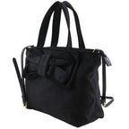 Prada Logo Ribbon 2-Way Shoulder Nylon Black Handbag — view 2