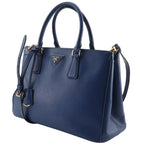 Prada Galleria 2-Way Shoulder Saffiano Blue Tote — view 2