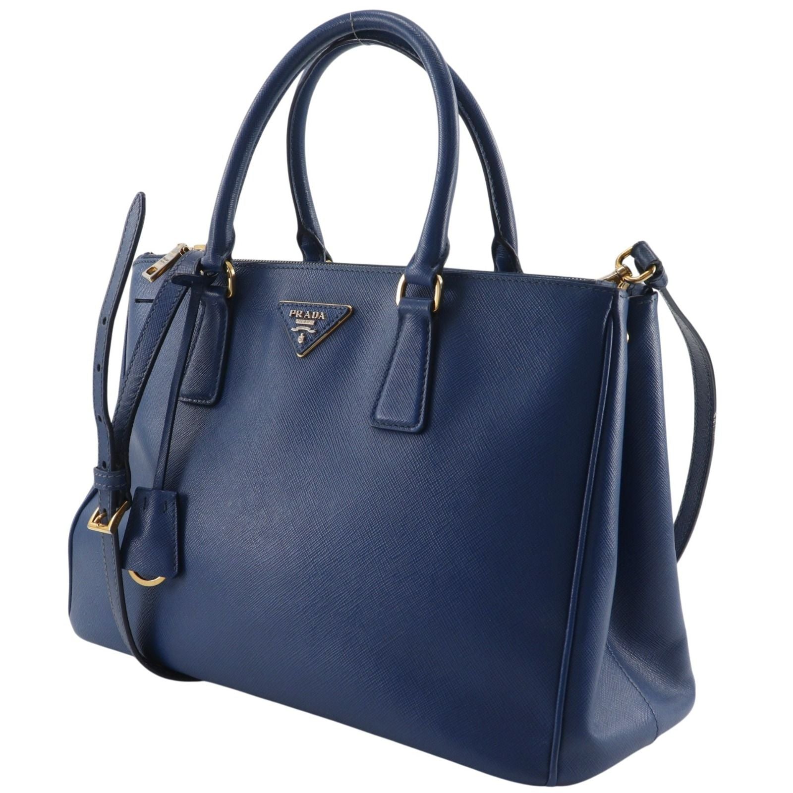 Prada Galleria 2-Way Shoulder Saffiano Blue Tote — view 2