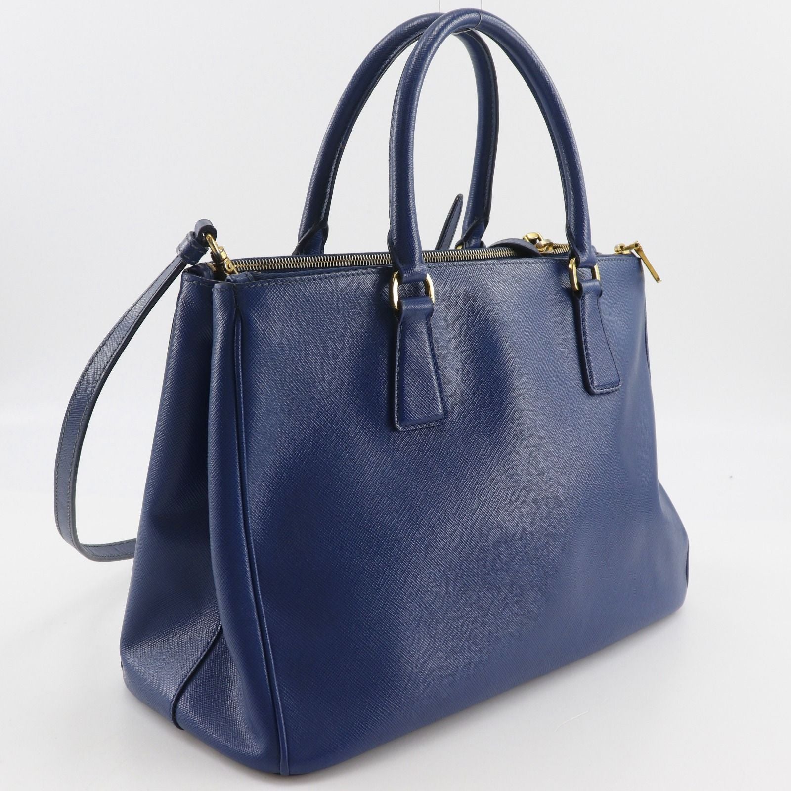 Prada Galleria 2-Way Shoulder Saffiano Blue Tote — view 3