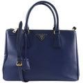 Prada Galleria 2-Way Shoulder Saffiano Blue Tote