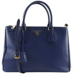 Prada Galleria 2-Way Shoulder Saffiano Blue Tote