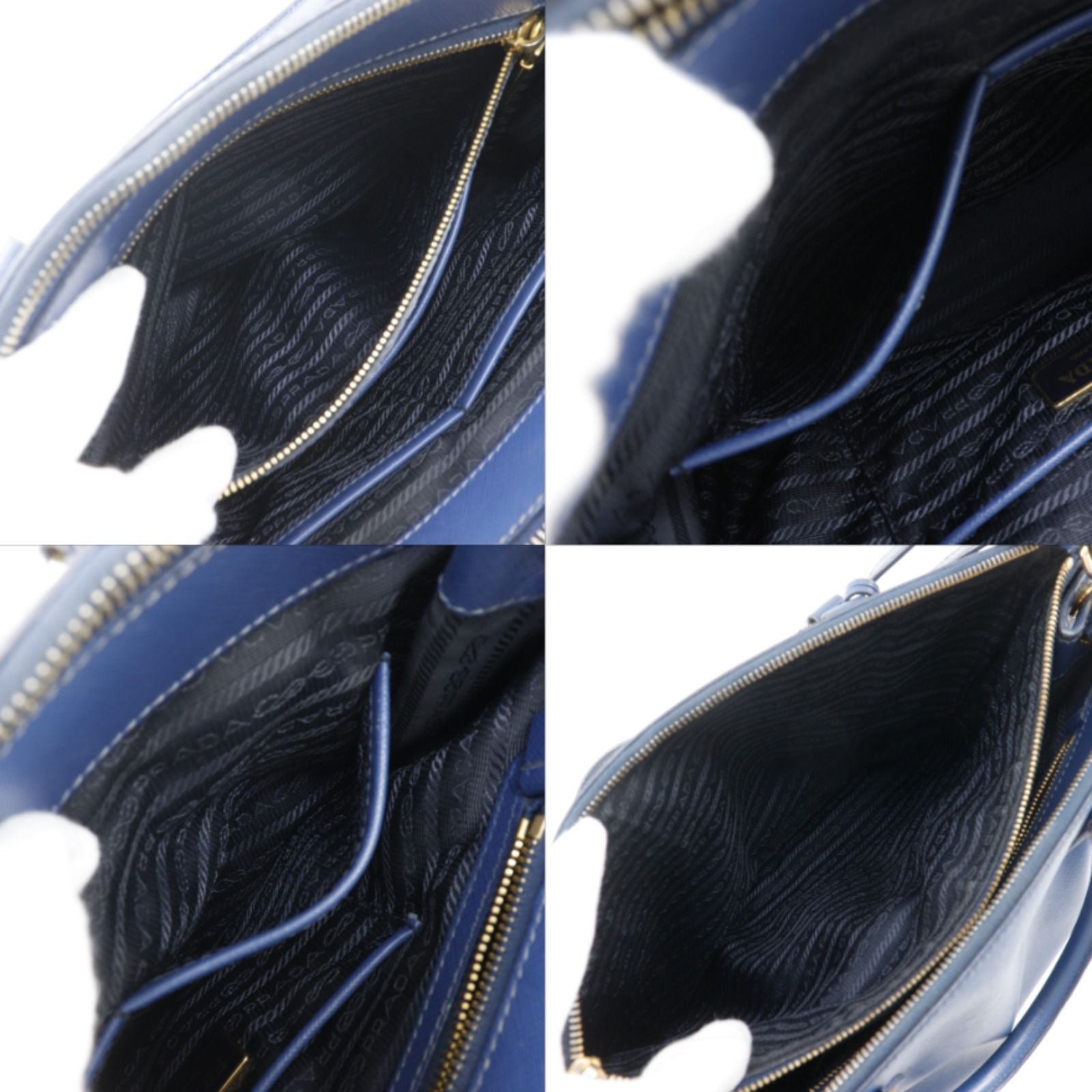 Prada Galleria 2-Way Shoulder Saffiano Blue Tote — view 8