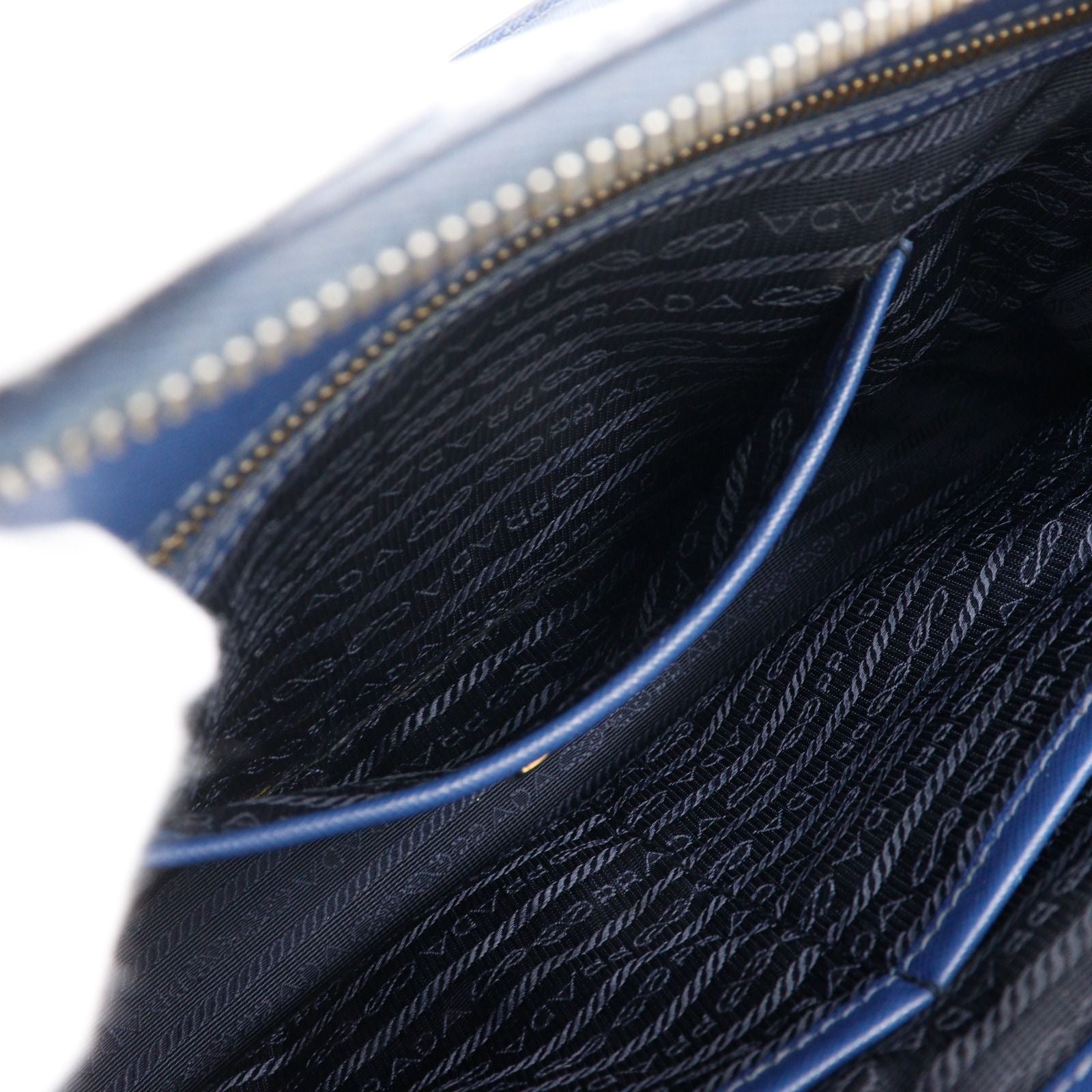 Prada Galleria 2-Way Shoulder Saffiano Blue Tote — view 7