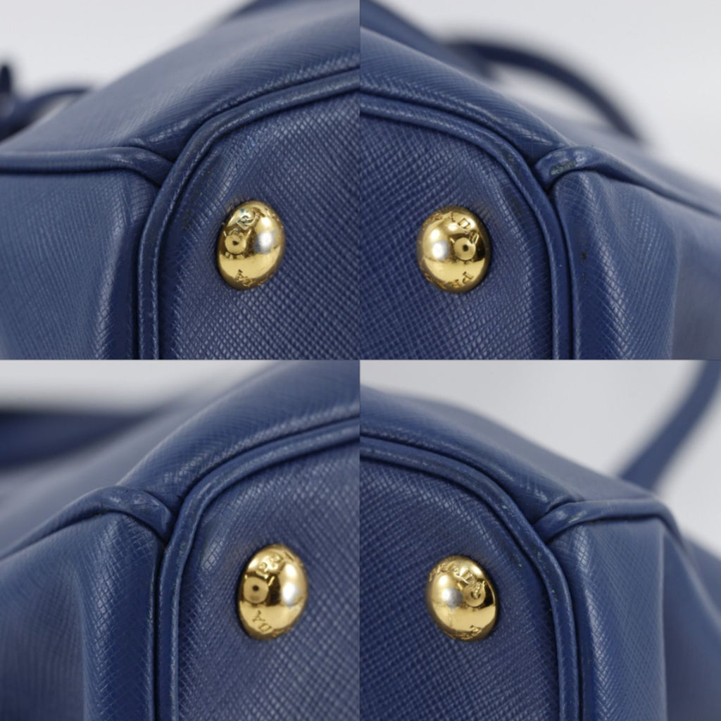 Prada Galleria 2-Way Shoulder Saffiano Blue Tote — view 4